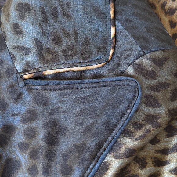 Alberto Makali Blue Ombre Leopard Print Silk Blazer sz 4 - Picture 8 of 10
